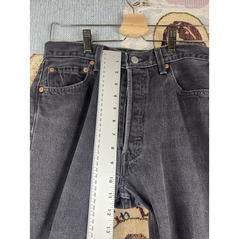 Vintage Levi's 501 Jeans Mens 30x36 (FITS 28x34) Black Button Fly USA Made 90s
